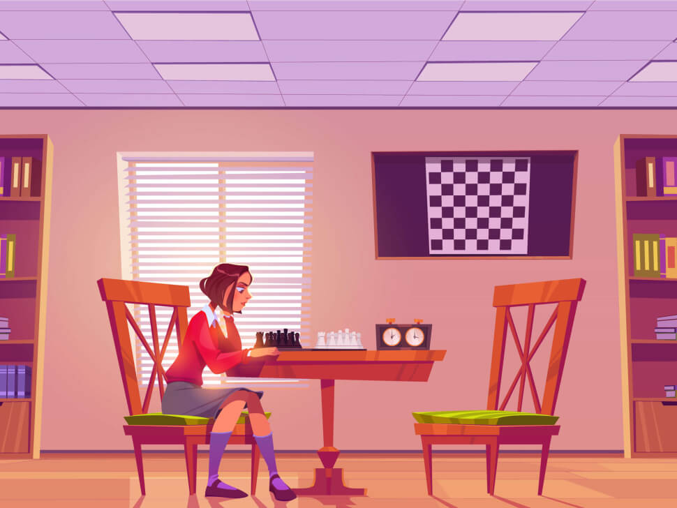 a girl in solo board game