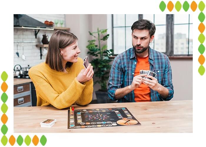 Couple Playing board game